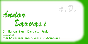 andor darvasi business card